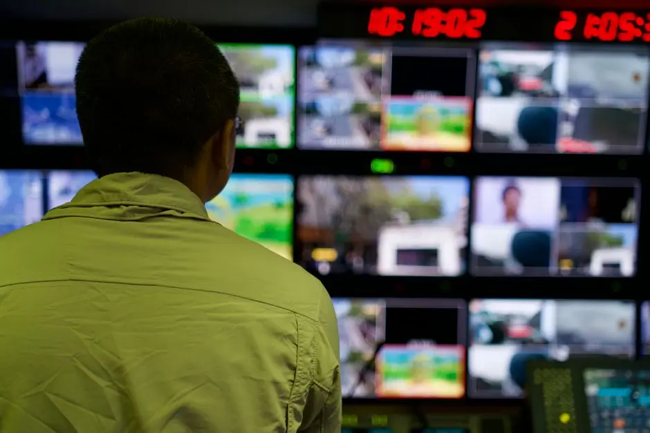 Professional monitoring multiple screens control center
